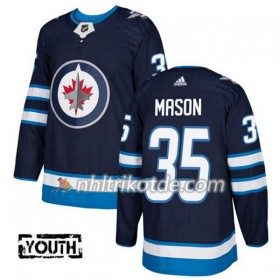 Winnipeg Jets Trikot Steve Mason 35 Adidas 2017-2018 Marineblau Authentic - Kinder